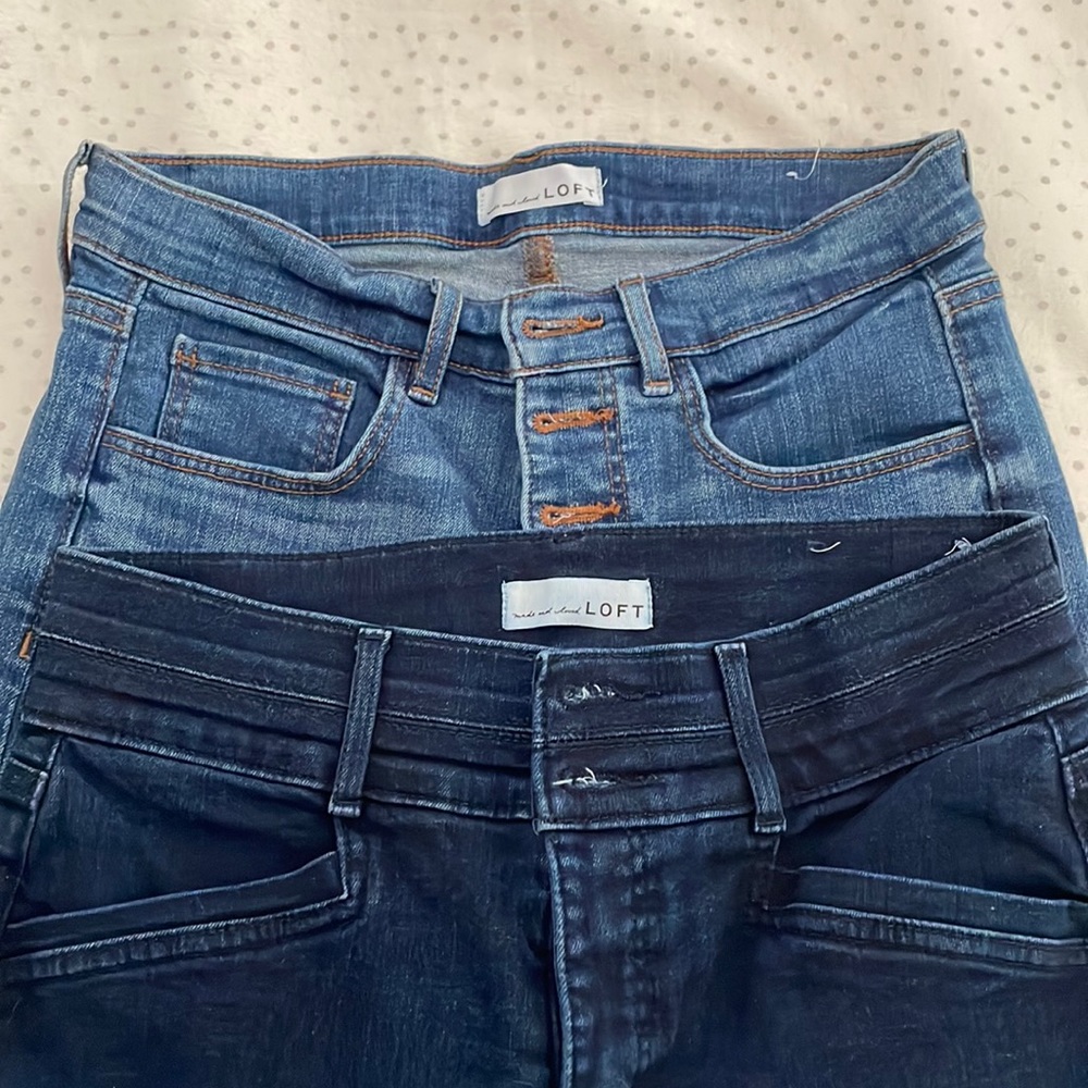 Two pair Loft skinny jeans